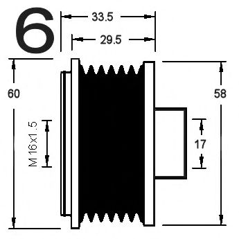 Механизм свободного хода генератора CEVAM 16630