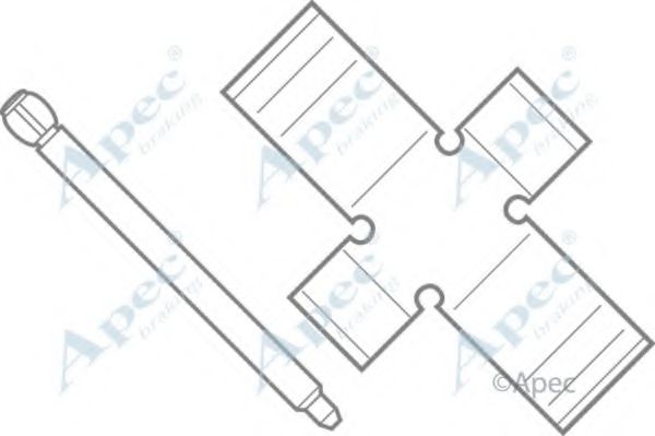 Комплектующие, тормозные колодки APEC braking KIT424