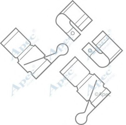 Комплектующие, тормозные колодки APEC braking KIT570