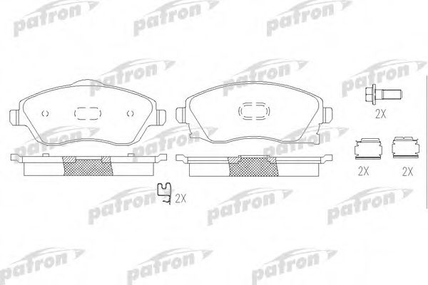 Комплект тормозных колодок, дисковый тормоз PATRON PBP1424