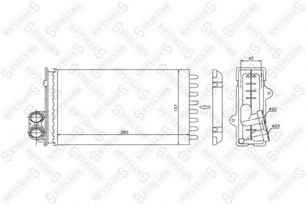 Теплообменник, отопление салона STELLOX 10-35015-SX