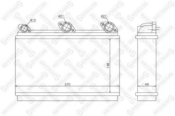 Теплообменник, отопление салона STELLOX 10-35080-SX