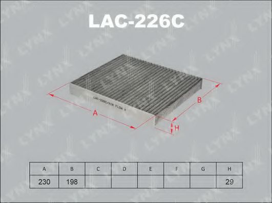 Фильтр, воздух во внутренном пространстве LYNXauto LAC-226C