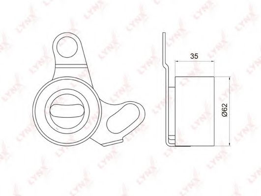 Натяжной ролик, ремень ГРМ LYNXauto PB-1064