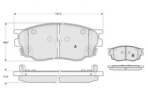 Комплект тормозных колодок, дисковый тормоз PROCODIS FRANCE PF1257