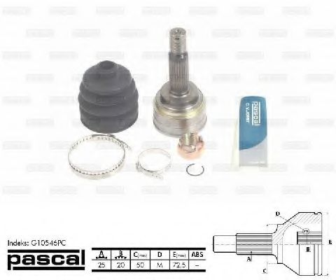 Шарнирный комплект, приводной вал PASCAL G10546PC