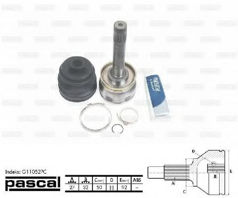 Шарнирный комплект, приводной вал PASCAL G11052PC