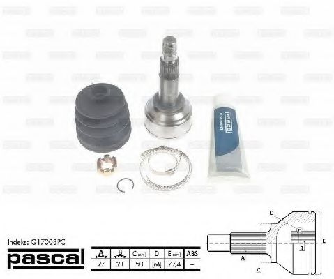 Шарнирный комплект, приводной вал PASCAL G17008PC