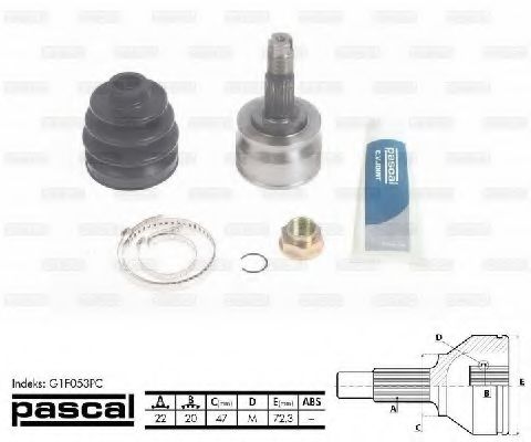 Шарнирный комплект, приводной вал PASCAL G1F053PC