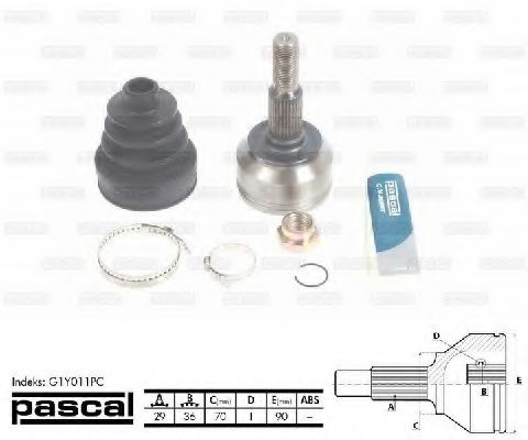 Шарнирный комплект, приводной вал PASCAL G1Y011PC