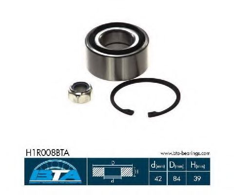 Комплект подшипника ступицы колеса BTA H1R008BTA