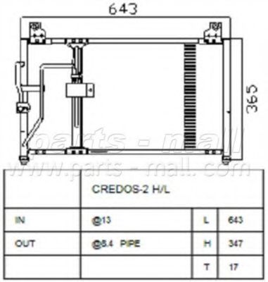 Конденсатор, кондиционер PARTS-MALL PXNCB-032