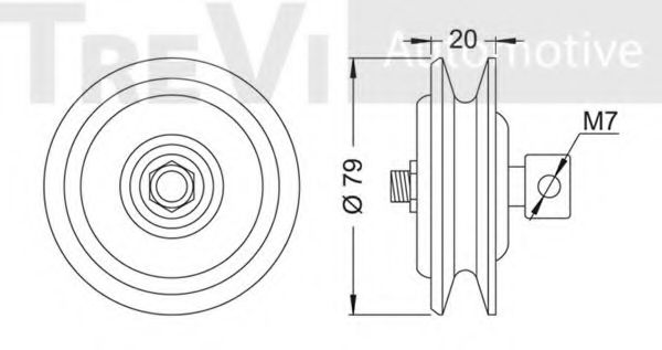 Натяжной ролик, клиновой ремень TREVI AUTOMOTIVE TA1666