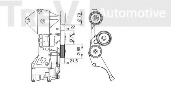 Натяжная планка, поликлиновой ремень TREVI AUTOMOTIVE TA1823