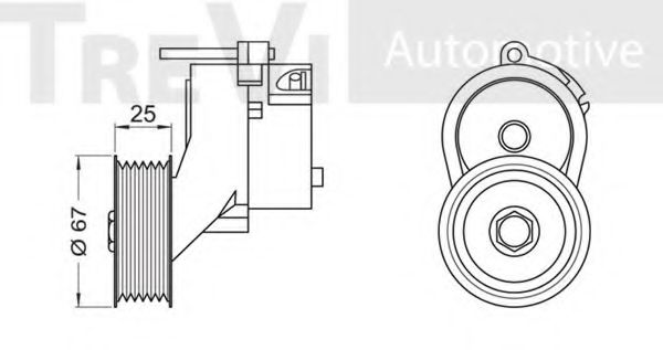 Натяжная планка, поликлиновой ремень TREVI AUTOMOTIVE A1954