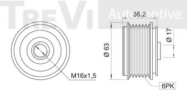 Механизм свободного хода генератора TREVI AUTOMOTIVE T2359