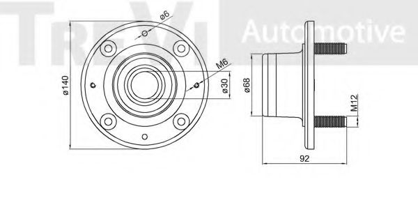 Комплект подшипника ступицы колеса TREVI AUTOMOTIVE 4165080
