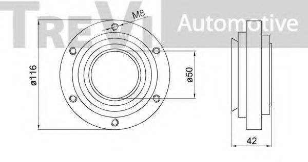 Комплект подшипника ступицы колеса TREVI AUTOMOTIVE 10601