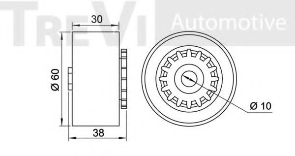 Натяжной ролик, поликлиновой  ремень TREVI AUTOMOTIVE A1959
