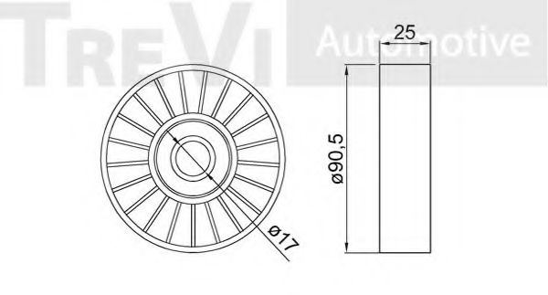 Натяжной ролик, поликлиновой  ремень TREVI AUTOMOTIVE KT1461