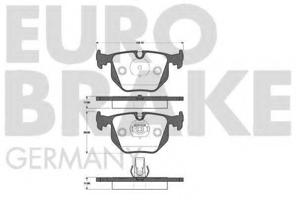 Комплект тормозных колодок, дисковый тормоз EUROBRAKE 5502221518