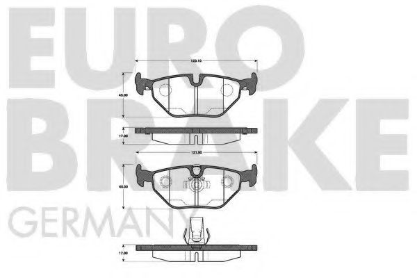 Комплект тормозных колодок, дисковый тормоз EUROBRAKE 5502221520