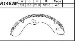 Комплект тормозных колодок ASIMCO K1463M