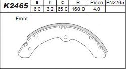 Комплект тормозных колодок ASIMCO K2465