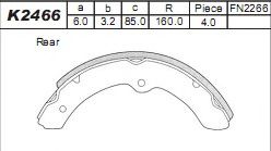Комплект тормозных колодок ASIMCO K2466