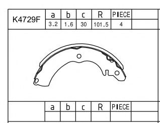 Комплект тормозных колодок ASIMCO K4729F