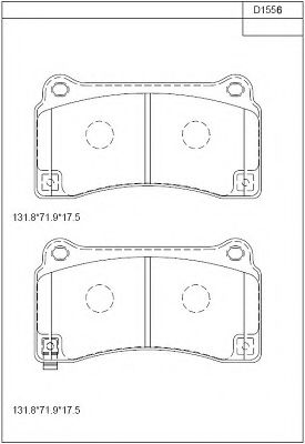 Комплект тормозных колодок, дисковый тормоз ASIMCO KD1556