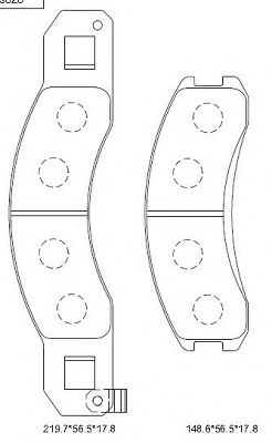 Комплект тормозных колодок, дисковый тормоз ASIMCO KD4402