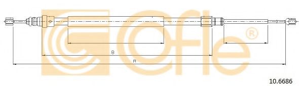 Трос, стояночная тормозная система COFLE 10.6686