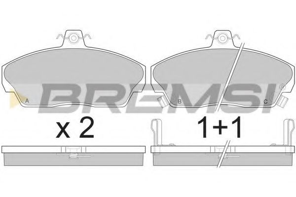 Комплект тормозных колодок, дисковый тормоз BREMSI BP2502