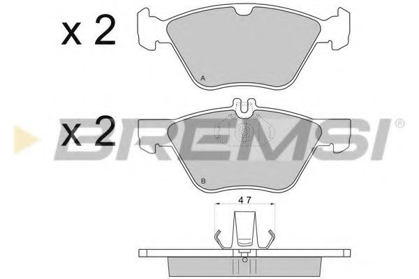 Комплект тормозных колодок, дисковый тормоз BREMSI BP2695