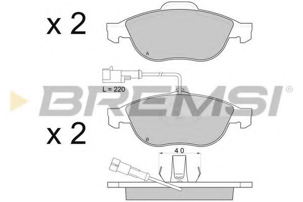 Комплект тормозных колодок, дисковый тормоз BREMSI BP2746