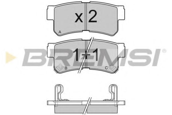 Комплект тормозных колодок, дисковый тормоз BREMSI BP3043