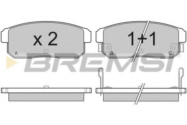 Комплект тормозных колодок, дисковый тормоз BREMSI BP3171