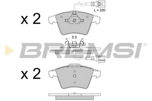 Комплект тормозных колодок, дисковый тормоз BREMSI BP3508