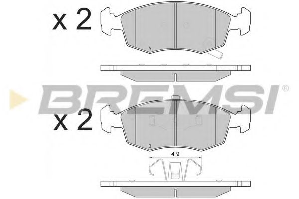 Комплект тормозных колодок, дисковый тормоз BREMSI BP3553