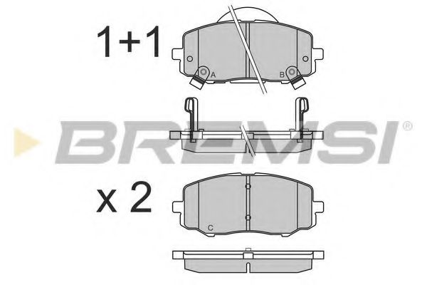 Комплект тормозных колодок, дисковый тормоз BREMSI BP3583