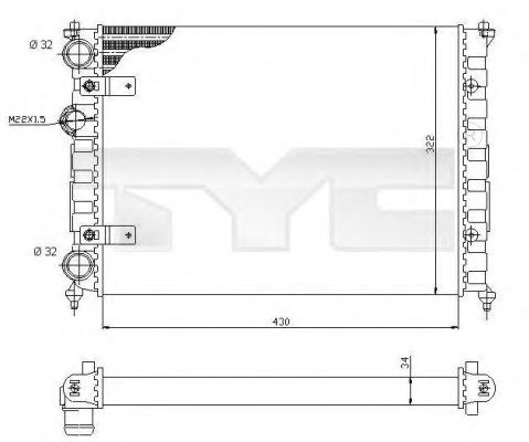 Радиатор, охлаждение двигателя TYC 731-0004