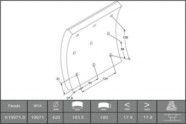 Комплект тормозных башмаков, барабанные тормоза FERODO K19971.0-F3744