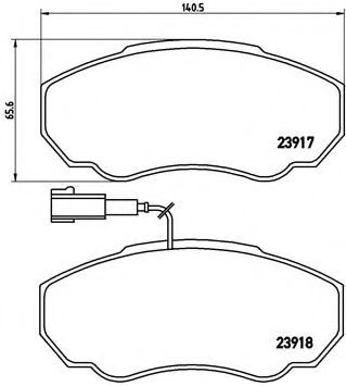 Комплект тормозных колодок, дисковый тормоз BREMBO P 23 091