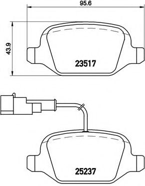 Комплект тормозных колодок, дисковый тормоз BREMBO P 23 131