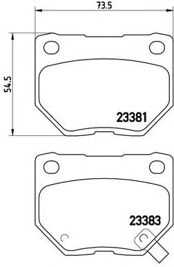 Комплект тормозных колодок, дисковый тормоз BREMBO P 56 054