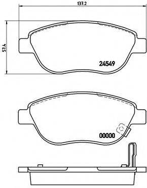 Комплект тормозных колодок, дисковый тормоз BREMBO P 59 052