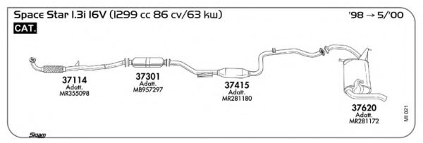 Система выпуска ОГ AKS DASIS SGMI021