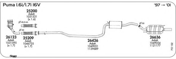 Система выпуска ОГ AKS DASIS SGFO132