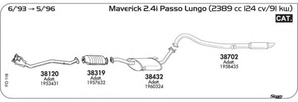 Система выпуска ОГ AKS DASIS SGFO116